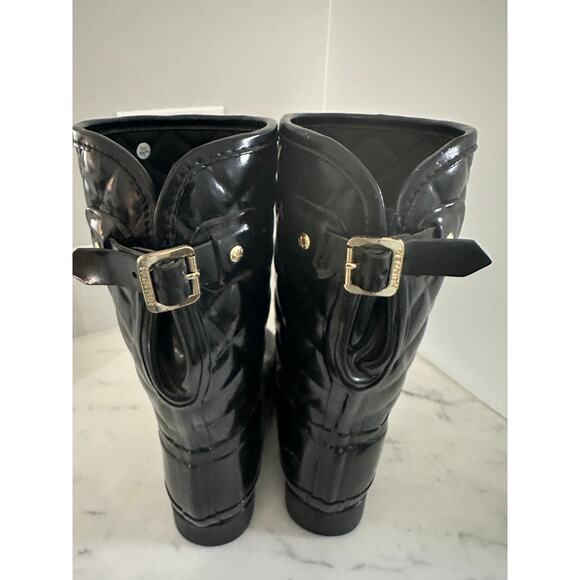 HUNTER REFINED GLOSS QUILTED WATERPROOF BOOTS/DARK SLATE - Picture 10 of 10